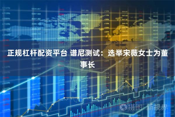 正规杠杆配资平台 谱尼测试：选举宋薇女士为董事长