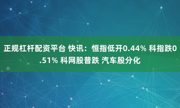 正规杠杆配资平台 快讯:恒指低开0.44% 科指跌0.51% 科网股普跌 汽车股分化