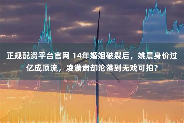 正规配资平台官网 14年婚姻破裂后，姚晨身价过亿成顶流，凌潇肃却沦落到无戏可拍？